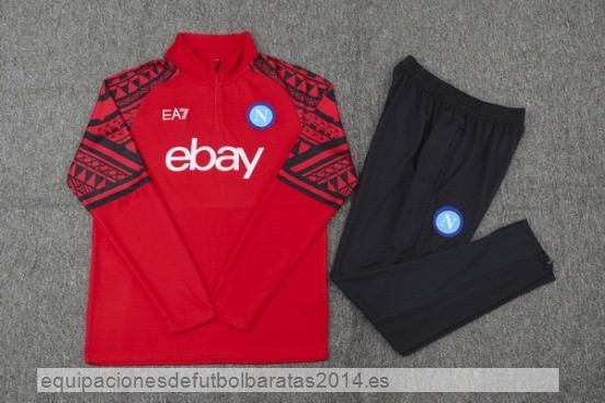 Nuevo Conjunto Completo Sudadera Entrenamiento Niños Napoli 23/24 Rojo Baratas